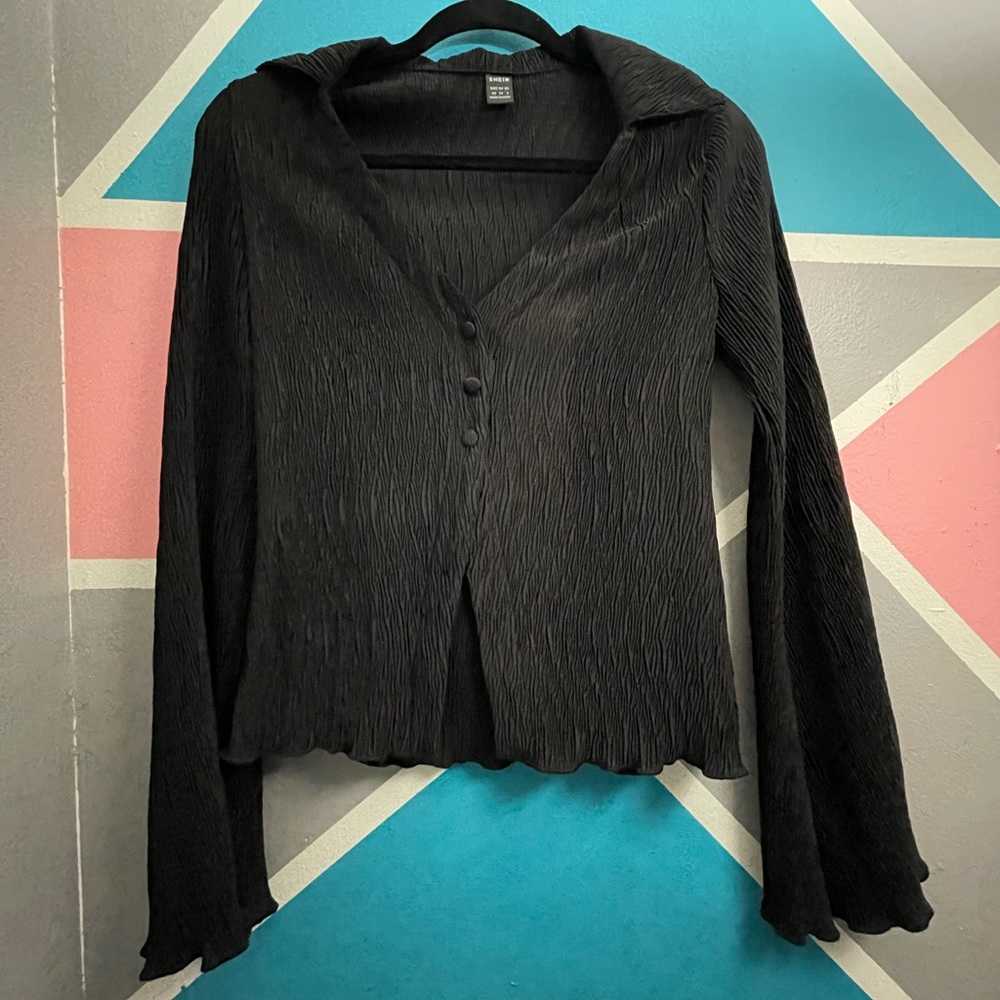 Black shein button down shirt / Size - XS